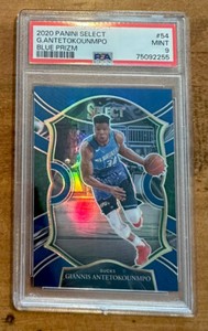2020 Giannis Antetokounmpo Select Silver Prizm PSA 9 Mint Holo Color Match