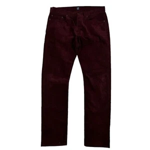 Gap 1969 Slim Fit Corduroy Straight Leg Pant 34x32 (36x32) Maroon Cotton Stretch - Picture 1 of 13