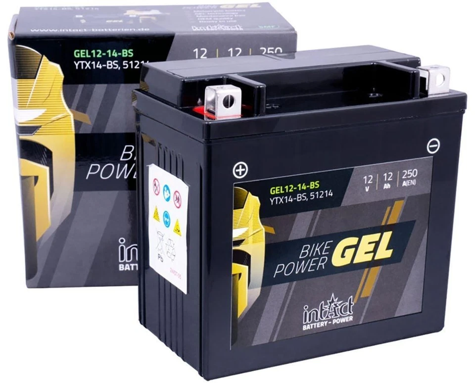 Intact Gel Batterie YTX14-BS 12 V 12 Ah 250 A 150 x 87 X 147 MM - Photo 1/2
