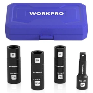 WORKPRO 4PCS 1/2" Drive Impact Lug Nut Socket Set Cr-Mo Steel Wheel Sockets USA - Picture 1 of 10