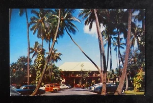 1950er Halekulani Hotel am Strand von Waikiki alte Autos Woody Wagon Honolulu HI - Bild 1 von 2