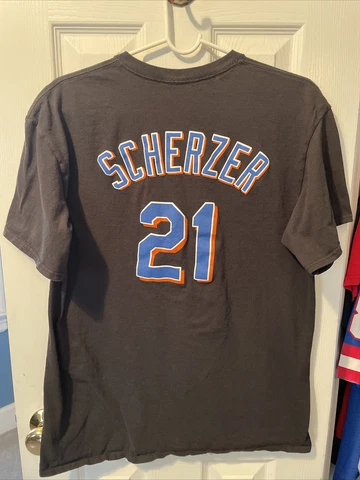 Max Scherzer New York Mets Men’s Black Shirt Size Large Cover