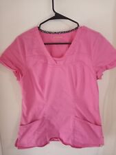 Heart Soul Scrubs V Neck Scrub Top size Medium pink shirt women's nurse