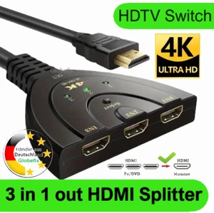 HDMI Switch Adapter 3 in 1 out Splitter 4K @ Full HDTV 60Hz Umschalter Verteiler - Bild 1 von 4