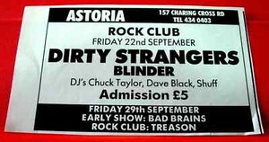 The Dirty Strangers/Blinder Vintage ORIG 1989 Press/Magazine ADVERT 4.5"x 2.5" - Imagen 1 de 3