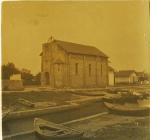 FRANCE Agde La Chapelle Grau, Photo Stereo Plaque de Verre VR2L10n2 - Picture 1 of 2