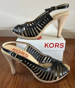 Michael Kors blonder Holzabsatz Senora Damengröße 8 " - Bild 1 von 7