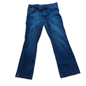 Eddie Bauer Jeans Womens 12 Blue Bootcut Dark Wash Denim Casual Pockets 32x30 - Picture 1 of 17
