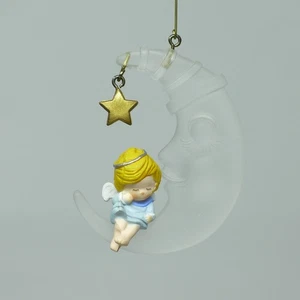 Hallmark A Heavenly Sip Moon and Little Angel Ornamento Colgante 1980 - Imagen 1 de 7