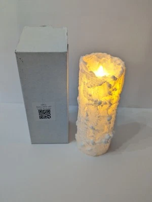 Bumpy White Moving Flame LED Battery Pillar Candle Timer 3x8 - Image 1 of 4