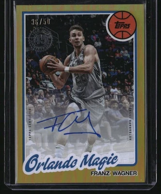 2025-26 Topps - Flagship Real One Autographs Franz Wagner #TFRA-FW Gold Rainbow - Image 1 of 2