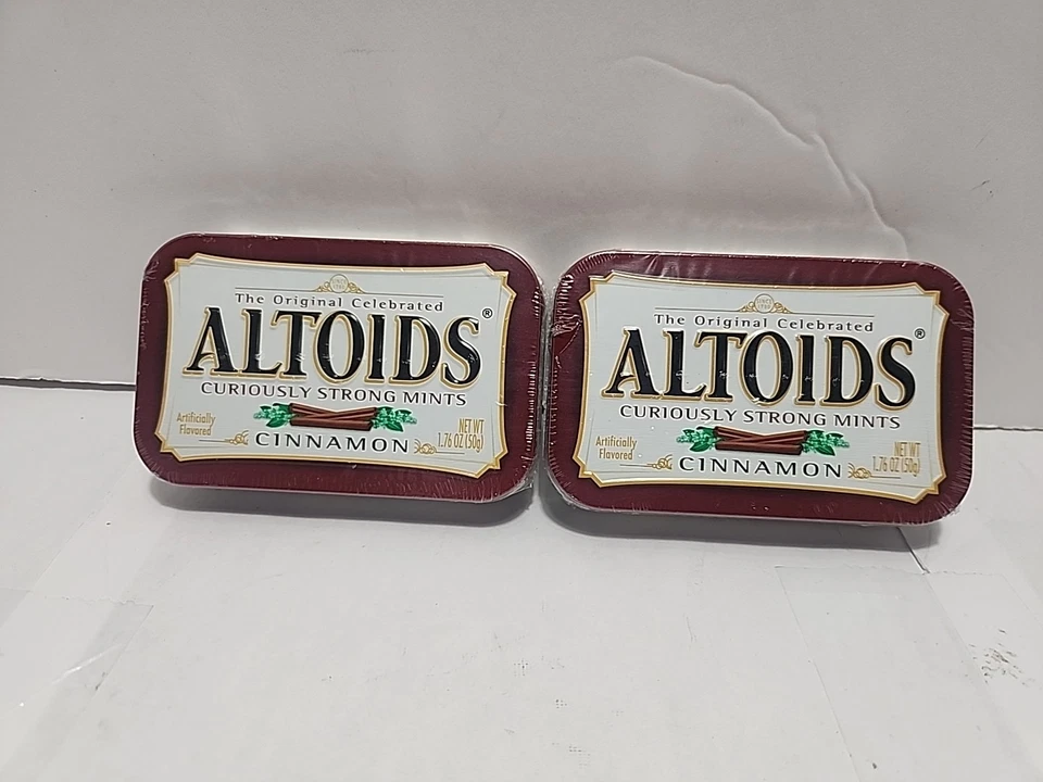 2 Altoids 肉桂 奇怪 强薄荷 1.76 盎司 锡 密封 10/2026 — 第 1/1 张图片
