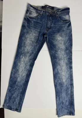 XRAY Men's 30x30 Slim Fit Skinny Stretch Jeans Comfy Denim Blue Acid Wash - Image 1 of 4