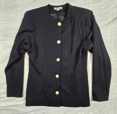 Chaqueta Blazer DEPECHE Mode Vintage Mujer 100% Lana Hecha en EE. UU. Botones Perlados 8 Foto 1 de 4