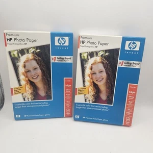 PARTIA 2 HP Premium Photo Paper Błyszczący 10mil 4x6 100 arkuszy Atrament Zapieczętowany - Zdjęcie 1 z 6