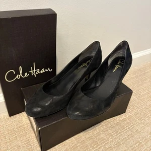 Cole Haan Air Womens Black Leopard Classic Lainey Pump Round Toe 8.5 B Comfort - Picture 1 of 6