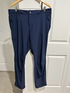 Columbia Activewear Pantalone Uomo 40/50 Elastico Vita 32 Cuciture Marina Tasche Zip - Foto 1 di 12