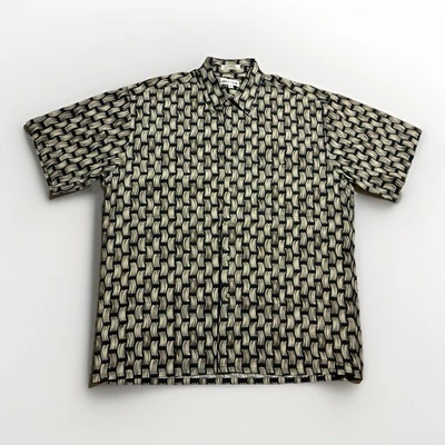 Vtg 90s Pierre Cardin Made In Korea Abstract Brushstroke Button Shirt L Cotton - Image 1 of 4