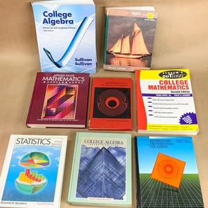 College Math Textbooks Lot of 8 Algebra Statistics College Mathematic Books - Picture 1 of 13