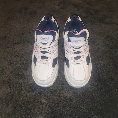 Womens Curves Shoes. Size 7.5 White,black,purple. Worn Once - Image 1 of 4