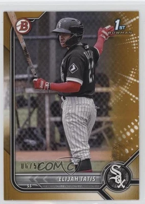 2022 Bowman Prospects Gold Border /50 Elijah Tatis #BP-23 - Image 1 of 2
