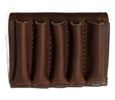 Rifle de cuero real 5 cartuchos portador munición deslizable se adapta a ambos cal 375 / 458 brn Foto 1 de 3