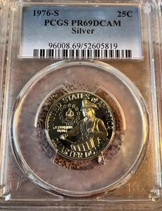 1976-S Bicentennial Silver Washington Proof Quarter 25c Silver ~ PCGS PR-69 DCAM - Picture 1 of 6
