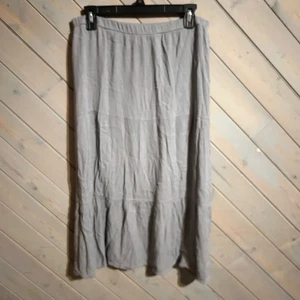 Maxi Falda Gris Mujer Cintura Elástica Ligera Informal Verano Falda - Imagen 1 de 6