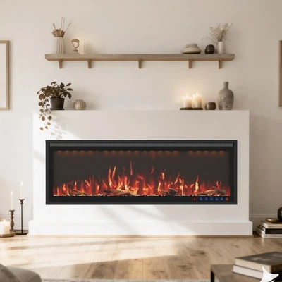 Inserção de lareira elétrica WiFi 50" controle remoto embutido/montado na parede 12 cores de chama - Imagem 1 de 4