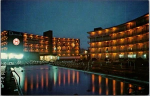 Postcard New Jersey Atlantic City NJ Sheraton Deauville Hotel Motor Inn Night - Bild 1 von 2