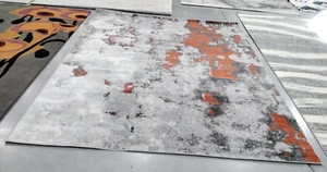 ORANGE / GREY 8' X 10' Back Stain Rug, Reduced Price 1172735581 ADR134P-8 - Picture 1 of 4