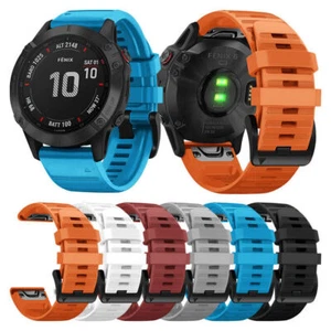 Silicone Wristwatch Band Strap 26MM 22MM For Garmin Fenix 6X/6 Pro 3HR/5/5X - Picture 1 of 21