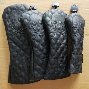 Black Skull Golf Wood Club Headcover Driver Fairway Wood Hybrid Cover Selection - Picture 1 of 9