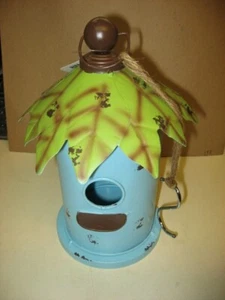 Casa para pájaros decorativa de metal para colgar casa para pájaros decoración exterior DISEÑO REDONDO - Imagen 1 de 4