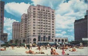 Atlantic City Ambassador Hotel Beach Scene NJ 1960's Postcard - Picture 1 of 2