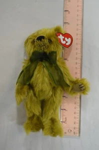 Ty Attic Treasure Fern Jointed Teddy Bear Plush Stuffed Green Bow 8" T20 - Picture 1 of 9