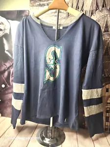 47 Seattle Mariners Women's Long Sleeve T-Shirt Sz. S Navy MSRP$40 100% Cotton - Picture 1 of 9