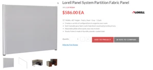 Lorell Gray Fabric Panel (llr-90264) (llr90264) - Picture 1 of 1