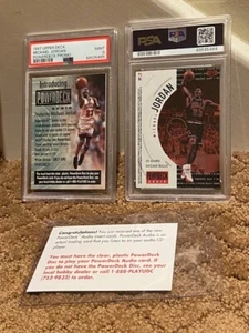 1997 Upper Deck Michael Jordan Powerdeck Promo Set PSA 9 & PSA 7 Cards MJ - Picture 1 of 6