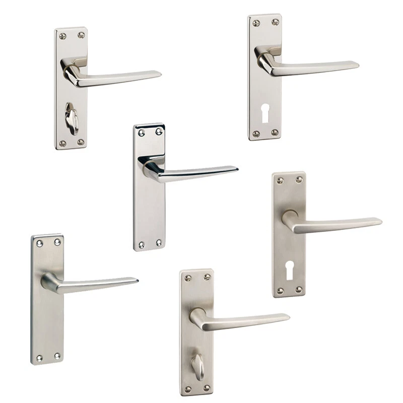 Royale Round Rose Metal Lever Handles Set Latch Mechanism Internal & External - Image 1 of 1