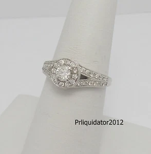 .63CT Natural Diamond Halo Engagement Wedding Bridal Ring 14K White Gold Band - Picture 1 of 13