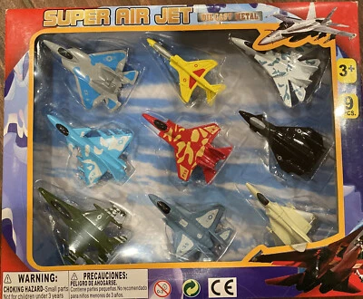 Super Air Jet Diecast/Metal/Air/Force/Playset(9/Piece/Jet/Collection)New - Image 1 of 2