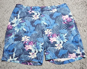 Tommy Bahama Swim Trunks Casual Shorts Mens XXL 2XL Blue Yellow Floral Lined - Picture 1 of 14