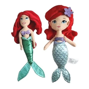 Disney Princess Ariel The Little Mermaid Plush Lot Of 2 Stuffed Doll Sewn Eyes - Picture 1 of 16