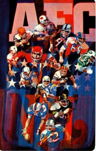 CARTOLINA DA GIOCO AFC anni 70 Cleveland MARRONI - Foto 1 di 1