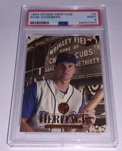 1994 Studio Heritage #5 Ryne Sandberg Card Graded PSA 9 Mint Pop 7 SP - Picture 1 of 2