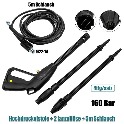 MARKENLOS Hochdruckpistole Lanze RotorDüse & Schlauch M22-14 für Hochdruckreiniger 160Bar