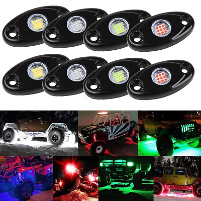 8/4 LED Rock Light for Jeep Off-Road Underglow Foot Wheel Well Lights Truck ATV - Image 1 of 4