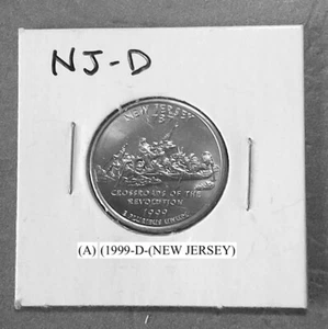 1999-D-NEW JERSEY STATE QUARTER BU-FROM A US MINT ROLL C- NGC PRICE CHARTS (A) - Picture 1 of 5