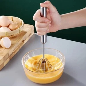 Semi-Automatic Egg Whisk Hand Push Beater Stainless Steel  Blender Mixer, Size L - Picture 1 of 5